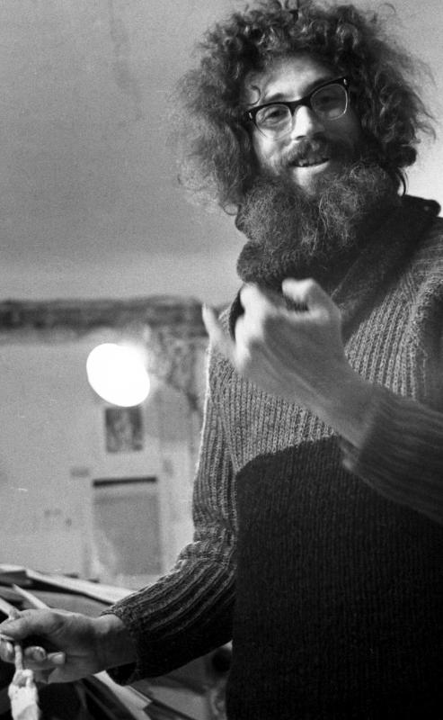 Е.Рухин в мастерской, Ленинград, 1972