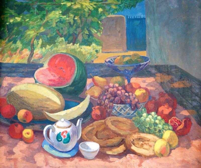 "Дастархан", холст, масло, 90х100, 1979 год