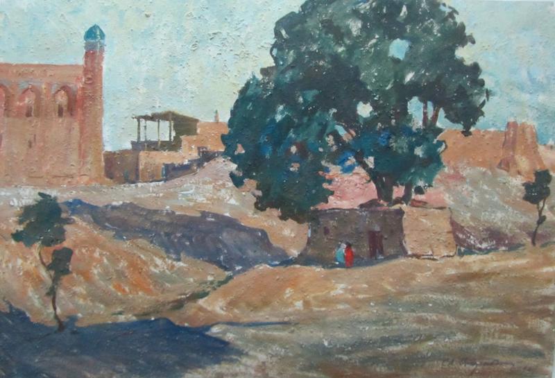 Стрибный Семен Акимович (1917 – 1977 гг.), "Хива", картон, масло, 79х100, 1969 год.