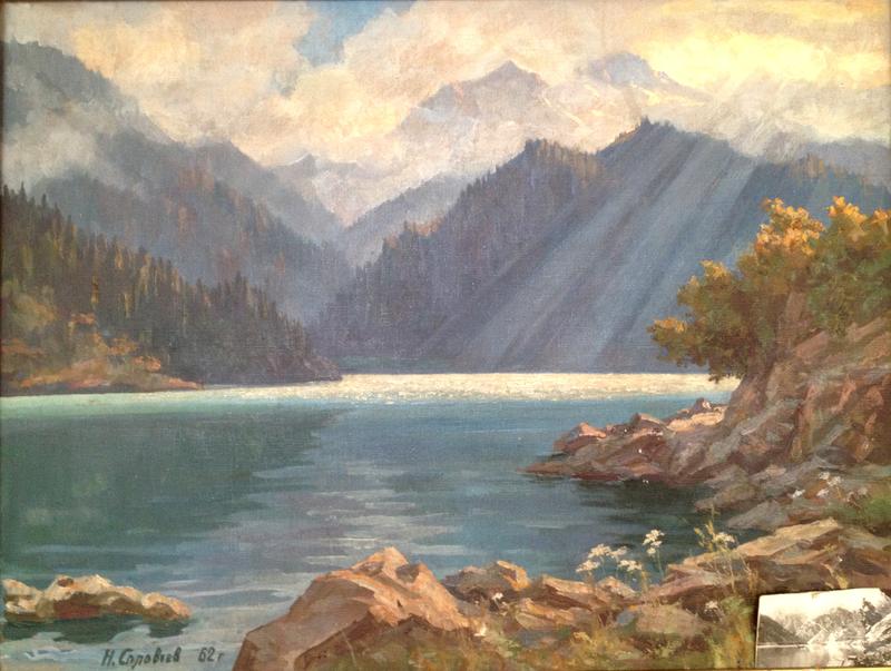 Соловьев Николай Васильевич (1905-1969), "В предгорьях. Озеро Иссык", холст, масло, 50х70, 1962