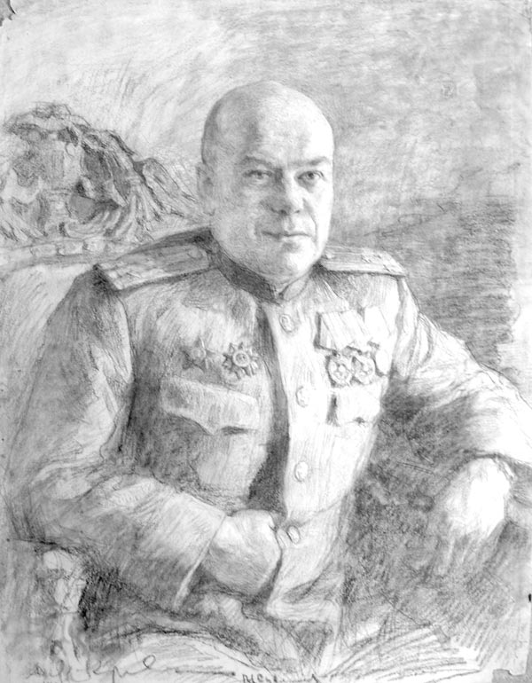 По книге: «Полковник Михаил Иванович Сулимов», бумага,уголь, мелок