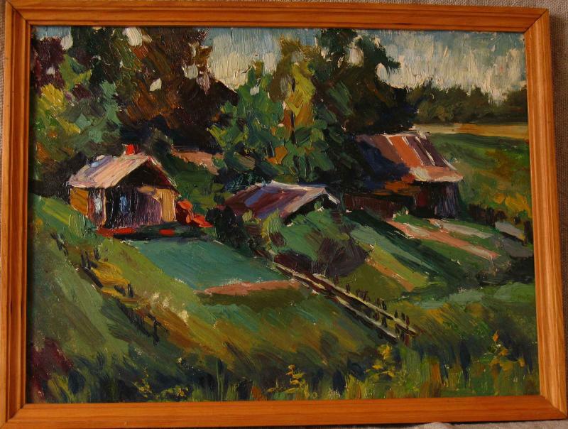 Пейзаж  "ЛЕТО" Картон,масло.