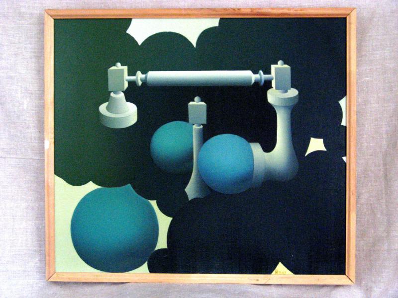 46.Композиция из серии Голоса проводов(85х75 х.м 1995г)