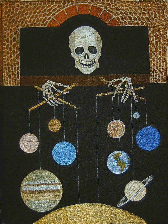 The picture is called "The Slender Thread of Fate" = "Destiny's thin thread" size 50x70sm