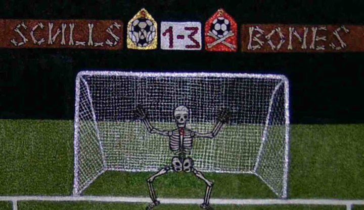 A fragment of the painting "free kick" = "Penalty kick"