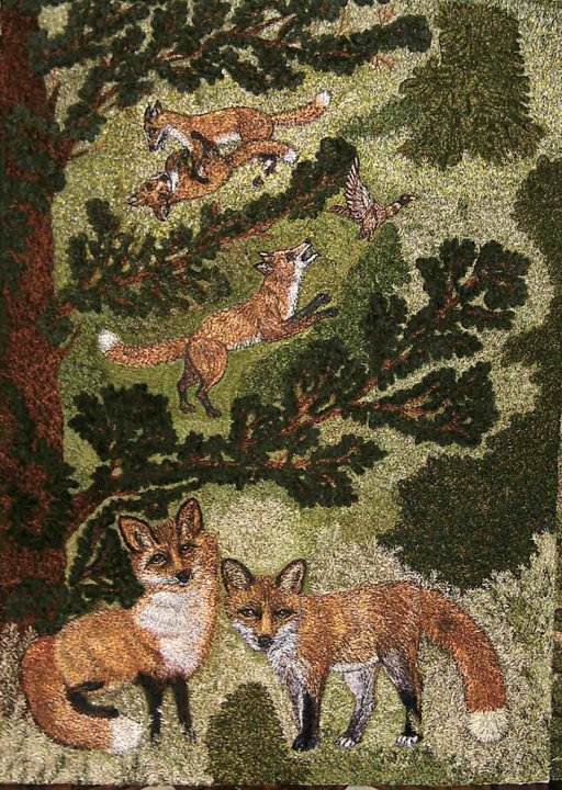 This is the third picture from the series "Fox Hunting".
It's called "family idyll" = "The family idyl".
size 50x70sm