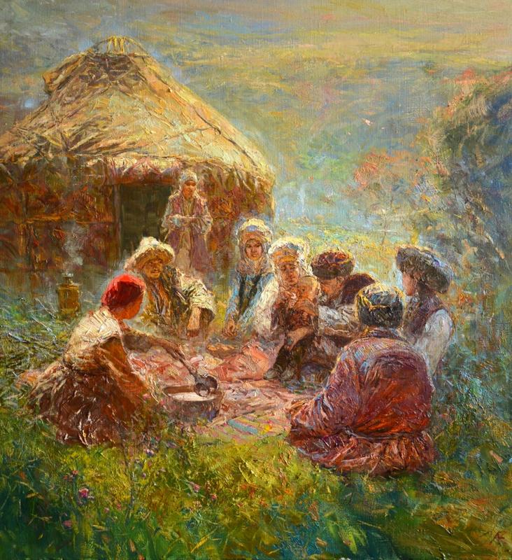 "Семья", холст, масло, 75х68, 2017 г